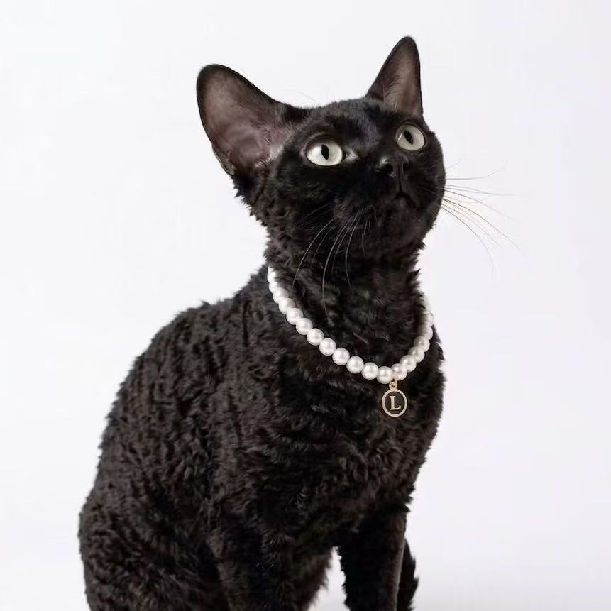 Purry Purry Breakaway Faux Pearl Adjustable Cat Necklace – Customizable Charms