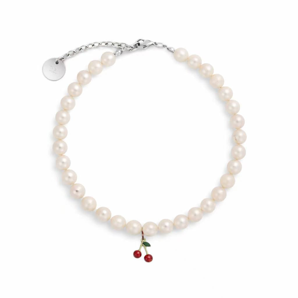 Purry Purry Genuine Freshwater Pearl Adjustable Dog Necklace – Customizable Charms