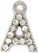 Diamond Letter Silver Charm Collection