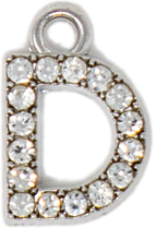 Diamond Letter Silver Charm Collection