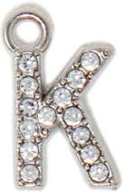 Diamond Letter Silver Charm Collection