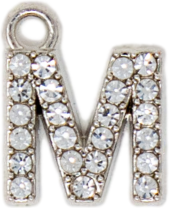 Diamond Letter Silver Charm Collection