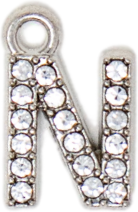 Diamond Letter Silver Charm Collection