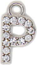 Diamond Letter Silver Charm Collection