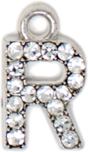 Diamond Letter Silver Charm Collection