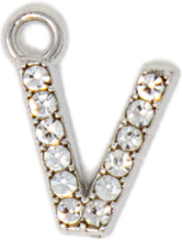 Diamond Letter Silver Charm Collection