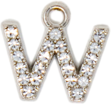 Diamond Letter Silver Charm Collection