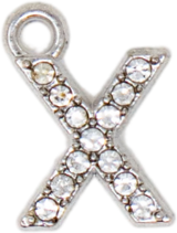Diamond Letter Silver Charm Collection