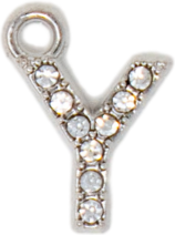 Diamond Letter Silver Charm Collection