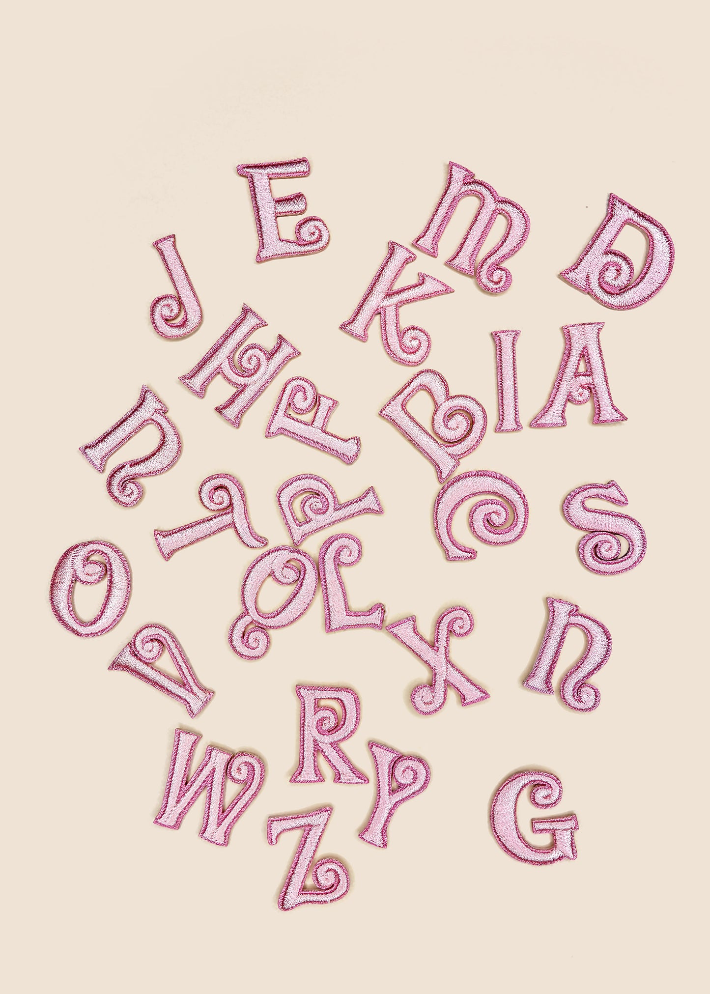 Pink Cursive Letters