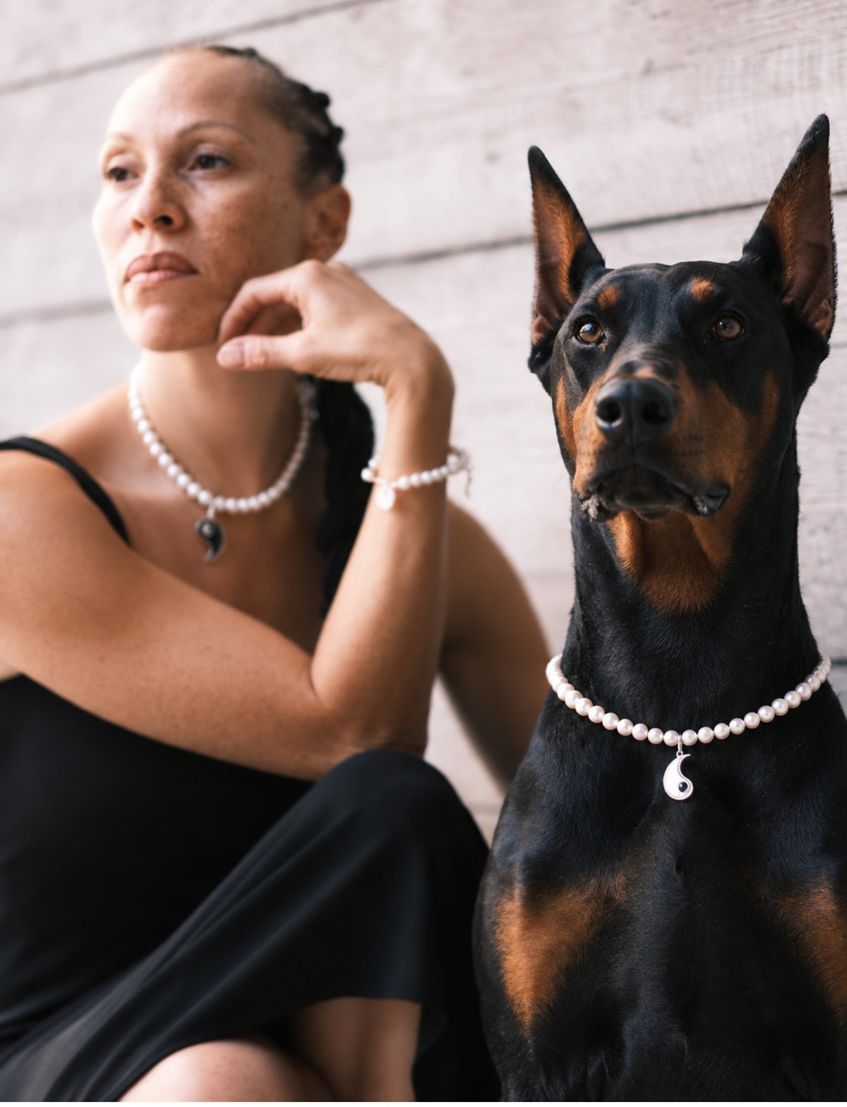 Matching yin-yang charms for you and your dog