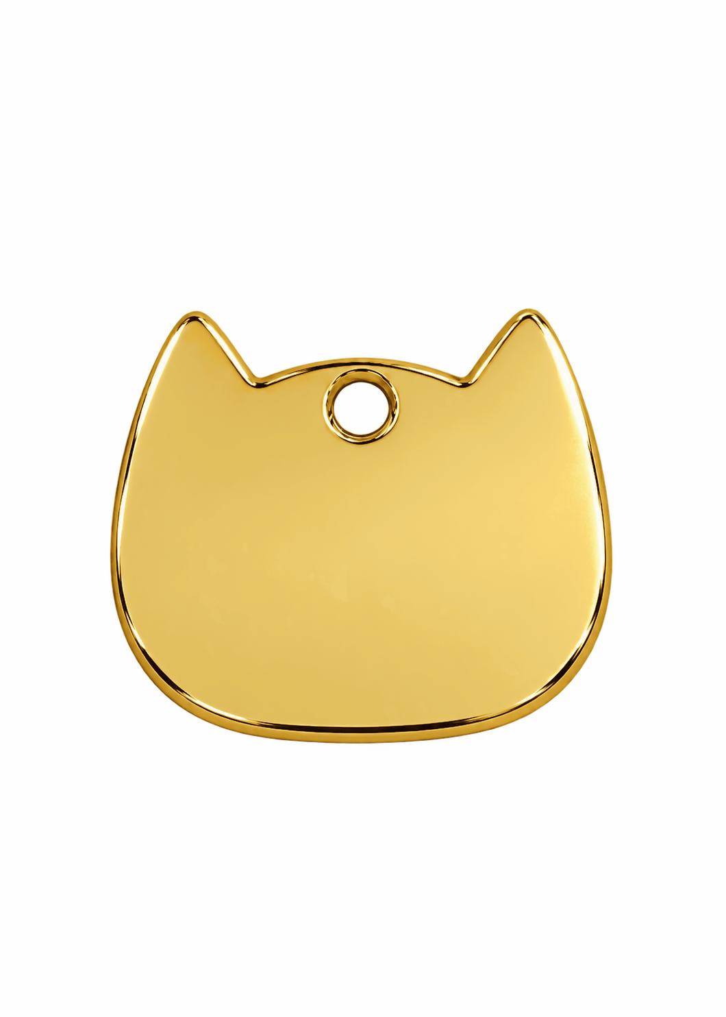 Cat Head Engraved ID Tag in Gold