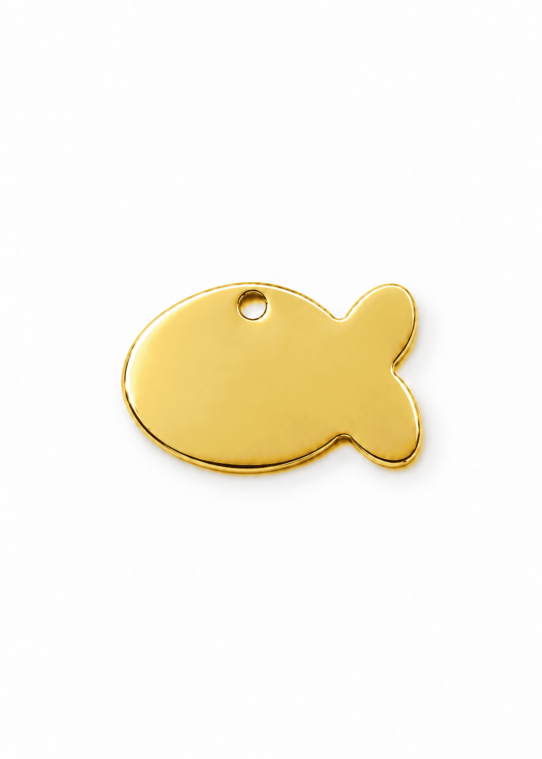 Fish Engraved ID Tag - Gold