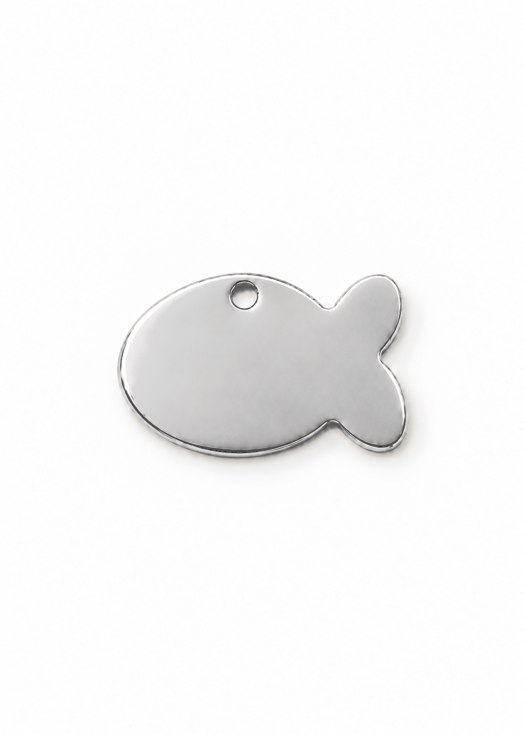 Fish Engraved ID Tag - Silver